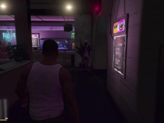 Franklin have fun at the stripper club, (GTA 5)