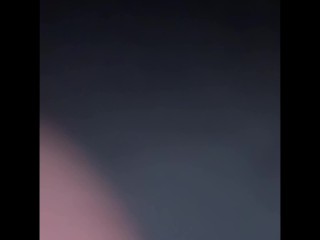 Horny young slut sucks her big tits