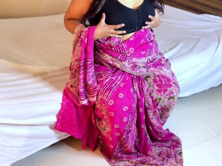 Big Tits Arabian sexy MILF Mom in Indian dress masturbates in hotel room while my dad is out of town