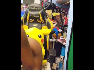 Ladykaiyo model does nude photoshoot in bedroom with pikachu