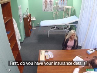 Fake Hospital - Real cheating by a blonde as she spreads her legs and fucks a doctor