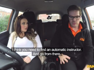 Fake Driving School - Cock starved busty brunette demand cock in her wet pussy