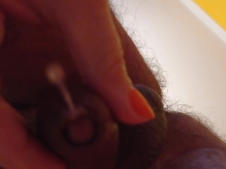 From the bottom view, a lot of sperm flows on my face, during prostate massage