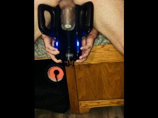 COCK MILKING MACHINE GAVE ME AN INTENSE ORGASM WHILE BENT OVER THE EDGE OF THE BED