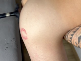 He cums Hands free 3 times. I fuck him hard with dildo and fuckmachine