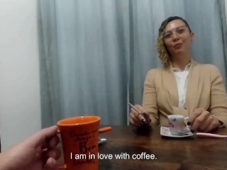 Convincing the girl in the coffee shop to have sex in the bathroom for money