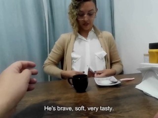 Convincing the girl in the coffee shop to have sex in the bathroom for money