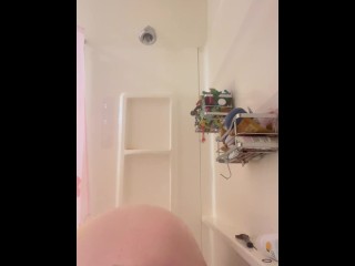 BBW scrubbing herself clean in the shower