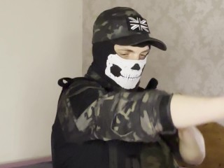 Masked Ghost Cosplayer Gives Submissive Slut a Hard Spanking