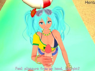 Brazilian Miku get Creampied on the Beach Hentai Uncensored