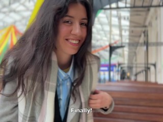 I missed you so much - Fuck me and cum on my face in this public shopping mall! - Cumwalk