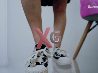 Giantess Girl House Party Feet Crush with Barefoot & Shoes