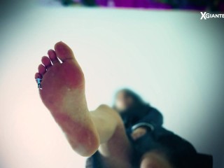 Giantess Girl House Party Feet Crush with Barefoot & Shoes
