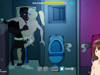 Fuckerman Disco #6 - Anal sex with black guy in bathroom (cheating boyfriend) - Jazziuu - Gameplay