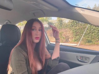 Artemisia Love 420 Smoke Fetish in the car / Big Tits Flashing Full videos on OF