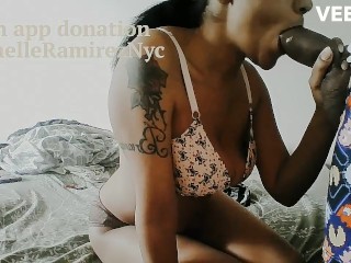 10 inch thick dick BLOW JOB COSPLAY ebony queen swallow cum