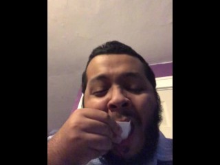 bbc cumming all over candy and eating cum