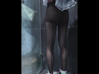 (伪娘)蔚蓝档案:杏山千纱黑丝色色自慰/ /ブルーアーカイブ: 杏山カズサエロいコスプレ！黒タイツ男の娘