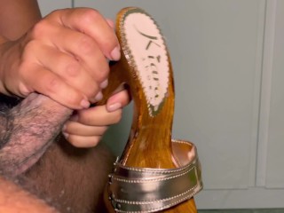 please cum on my new gold heels - HD