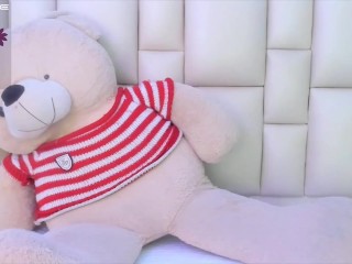 Sexy anime girl in black lingerie takes off her top and puts clamps on her nipples for you