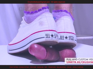 I'll make you cum under my white converse sneakers - 4K