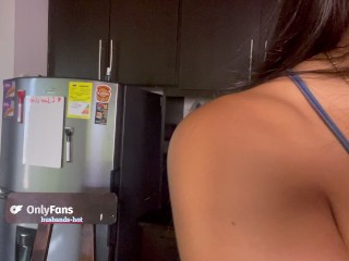 I help my classmate in the kitchen and end up fucking her tight ass