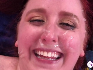 SluttyBBWs - Andi Ray BBW slut fishnets and a facial