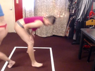 Lesbian Wrestling Butt War