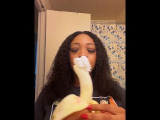 “Banana, Whipped Cream, And Baby Oil (No Diddy)” Warning Black Hairy Pussy at Play!