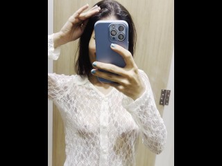 Slutty Indian girl pulls you into the changing room to show her pretty tits