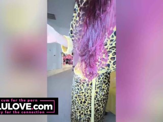 Big tits babe tries outfits for standup comedy show, high-heels and starts going makeup - Lelu Love