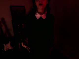 Wednesday Addams Cosplay fucked hard at Halloween - BWC Facial