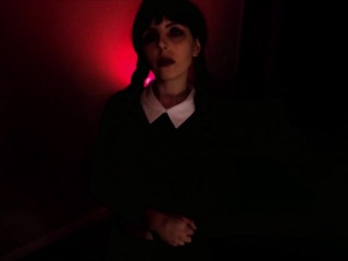 Wednesday Addams Cosplay fucked hard at Halloween - BWC Facial