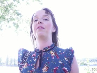 GERMAN SCOUT - Outdoor Casting Anal Sex with Mature Joana Intense caught by Police