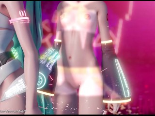 3D HMV Crimson - Hatsune Miku & Kagamine Rin | SEX + Dancing MMD R-18