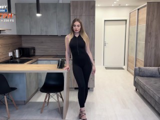 "I'll Help You Relax" - Very Sexy Stepmom In Tight Black Suit On Heels Gets Fucked Stepson