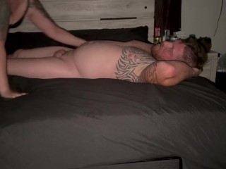 Tatted Buff Stud impregnating his Thick Goth Slut