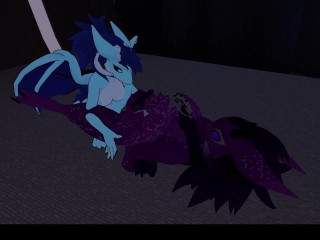 Horny dragon-girl fucks cute wickerbeast after a movie