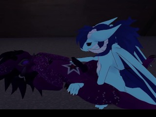 Horny dragon-girl fucks cute wickerbeast after a movie