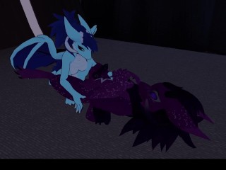 Horny dragon-girl fucks cute wickerbeast after a movie