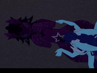 Horny dragon-girl fucks cute wickerbeast after a movie