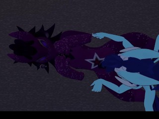 Horny dragon-girl fucks cute wickerbeast after a movie