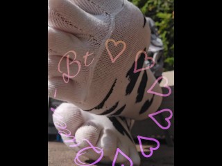 Cute cow socks with seperate toes.