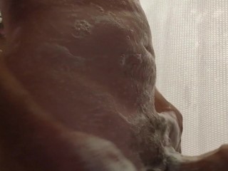 Playing with my thick cock in the shower