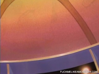 Anime lesbian group and masturbation session