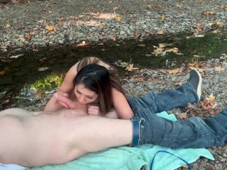 Asian MILF Fucked by White Stranger beside the Creek
