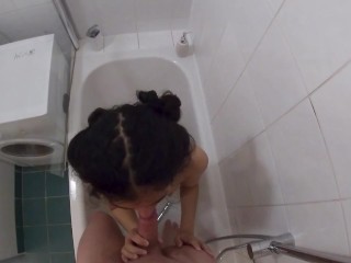 I join my petite brunette girlfriend in the tub for a great fuck - DOLLSCULT