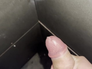Masturbating at public train station at night, cum in a corner