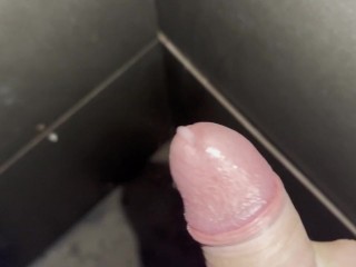 Masturbating at public train station at night, cum in a corner