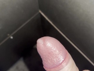 Masturbating at public train station at night, cum in a corner